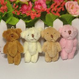 100pcs x 6cm(2.4") Plush Long Wool Miniature Tiny Small Jointed Bunny Rabbit Bear Dolls House Craft