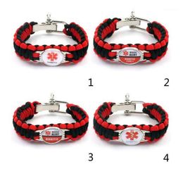 Tennis Diabetic Bracelets Outdoor Camping Rescue Braided Paracord Awareness Alert Bracelet For Men Women1