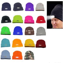 LED lights Beanies Hat Winter Hands Warm Angling Hunting Camping Running Caps Beanie Hats Scarf YHM39-WLL