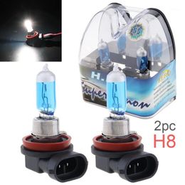 2pcs 12V H8 35W 6000K White Light Super Bright Car Xenon Halogen Lamp Auto Front Headlight Fog Bulb for Cars Vehicles SUV1