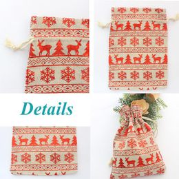 Deer Party Decor Sachet Gift Organiser Pouches Christmas 10pcs/lot 10x14 13x18 Santa Kids Toy Storage Bag Can Pr jllQvt