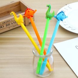 24 pcs Creative new cartoon cute dinosaur black gel pen student learning stationery stationery for school cute pens Y200709