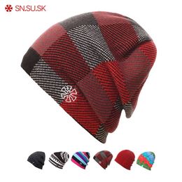 SN.SU.SK Warm Winter Hat Knitted Beanies Hiking Hats For Men Women Sport Caps Skullies Gorros Bonnet Beanie Cap Y201024