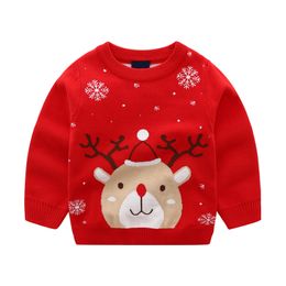 2-7T Christmas Toddler Kid Boy Girl Clothes Autumn Winter Warm pullover Top elk Cartoon Cute Sweater Xmas Party Club Outfit