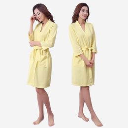 Women's Sleepwear Wholesale- Men And Women Comfortable Waffle Fabric Pyjamas Sleep Gown Home Casual Models Women's Nightwear Service YF