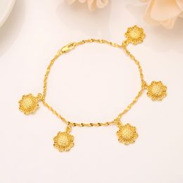 Girls Bangle Women Fine 18 k Fine yellow Gold GF Love Cross flos Bracelets Jewellery Hand Chain kids sundry pendant pick