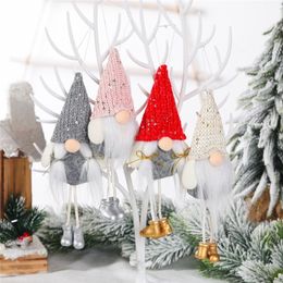 Christmas Decoration Gnome Santa Doll Pendant Xmas Tree Hanging Ornament Home New Year Gifts Party Supply JK2011X5