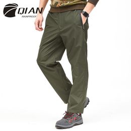 QIAN Waterproof Pants Men Hiking Climbing Cycling Bike Rainproof Trousers Outdoor Windstopper Updated Quality Rain Pants 201015