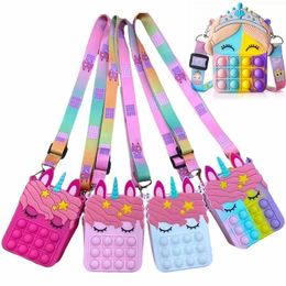 -Новейшие стили FIDGET TOYS HABLE SENSORY мода сумка малыш Push Bubble Rainbow анти стресс образовательные дети и взрослые декомпрессионные игрушки CDC16