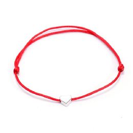 2022 new Gold Colour Heart Bracelet Silver Handmade Jewellery Multicolor Rope Adjustable String Lucky Bracelet For Women Children