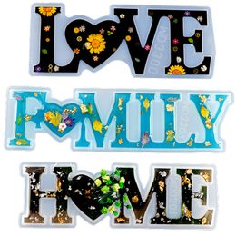 Love Home Family Silicone Mould Silicone Epoxy Resin Letter Moulds DIY Table Decoration Art Crafts Moulds