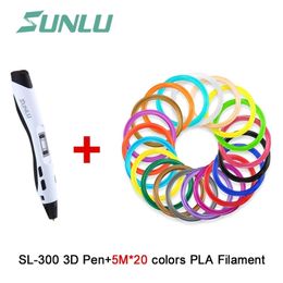 SUNLU new 3D printing pen SL-300A support PLA/ABS/PCL Filament 1.75mm Low Temperature & Speed Control & Adjustable Temperature 201214