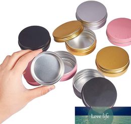 20Pcs Cream Jar Round Tin Cosmetic Lip Balm Containers Nail Craft Pot Refillable Bottle Screw Thread Lids Empty Aluminum Cans