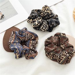 Hot Vintage Scrunchie Floral Headbands For Women Cute Scrunchies Print Hair Ties Flower Opaska Do Wlosow Girls Hair Accessories