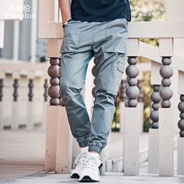 Enjeolon 2020 New Summer Mens Cargo Pants Men Joggers Military Casual Solid Cotton Pants Hip Hop Male Army Trousers KZ6345 LJ201007