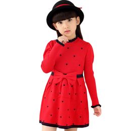Girls Dresses Long Sweater For Spring Autumn Teenage Party 2 4 6 8 9 10 12 14 Years Clothes 220106