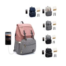 LEQUEEN USB Diaper Large Capacity Nappy Organizer with Changing Pad Backpack Mommy Baby Stroller Bag 201120