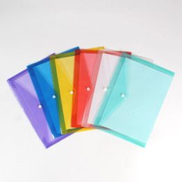 Filing Supplies A4 PVC Waterproof Snap Button File Envelope Transparent Document Bag Storage Bags Document Pouch Files Sorting ZL0290sea