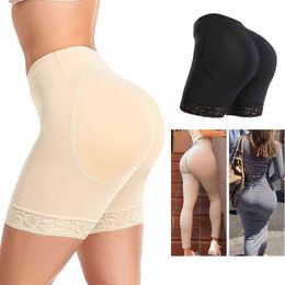 Butt Lifter Panties Hip Padded Shapewear for Women Lace Tummy Control High Waist Body Shaper Panty Hip Enhancer Underwear Shorts Y220311