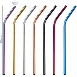 Colourful Reusable Drinking Straw High Quality 304 Stainless Steel Metal Straw with Cleaner Brush For Mugs 20/30oz V2