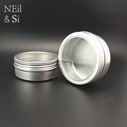 200g Window Cover Aluminium Jar Empty Cosmetic Cream Bottles Pill Capsule Candy Lotion Coffee Beans Storage Tins Metal Containers