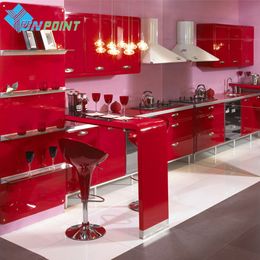 New Red Paint Waterproof DIY Decorative Film PVC Vinyl Self Adhesive Wallpaper Kitchen Cabinet Furniture Wall Sticker Home Decor Y200102