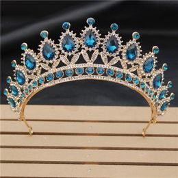 New Baroque Metal Crystal Headband Tiara Bride Crown Luxury Head Jewelry Wedding Korean Hair Ornaments Y200409
