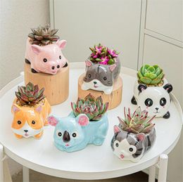 Ceramic Animal Flower Pot Ceramics Vase Planter Desktop Ornaments Home Decor Garden Plant Pots