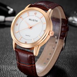 Jewellery WLISTH brand lovers watch, female leather, waterproof, high-grade wrist watch, gold shell, student counter.