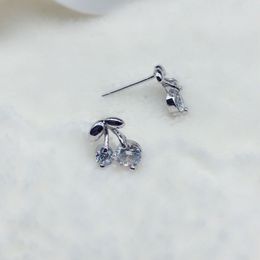 Wedding Stud Earrings For Women Jewellery Wholesale Accessories Plated Silver Earrings Cute fruit earrings