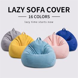 Meijuner Lazy Sofa Cover Solid Chair Covers without Filler/Inner Bean Bag Pouffe Puff Couch Tatami Living Room Furniture Cover LJ201216