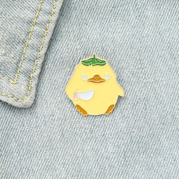 Funny Cute Animals Enamel Pins Yellow Creative Dack Brooches For Kids Gift