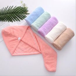 Microfiber Fabric Towel Hats Magic Hair Dry Drying Turban Super Absorbent Dry Cap Multi Function Coral Fleece Spa Bathing Caps LSK1971