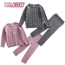 Baby Clothing Set Knitting Pullover Baby Girls Clothes Toddler Boys Clothes Sweater and Pants Baby Set Kids Boutique Clothes 201127