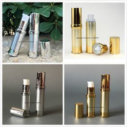 5MLplastic airless bottle silver/gold body top/bottom for serum/lotion/emulsion/foundation/sample/test items packing