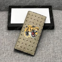 Wallets Sanke Wallet Purses Coin Tiger Long with white box Mens Fold Card Holder Womens Passport Holder Bee Folded Purse Photo Pouch #GTD01