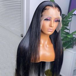 Indian Transparent Lace Frontal Wigs Gluels Frontal Wig Human Hair Straight Wigs For Black Women