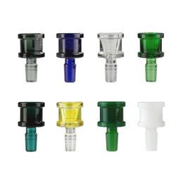 Latest Colorful Thick Glass Herb Tobacco Oil Rigs Wig Wag 14MM 18MM Male Interface Joint Waterpipe Hookah Bong Funnel Bowl DHL Free