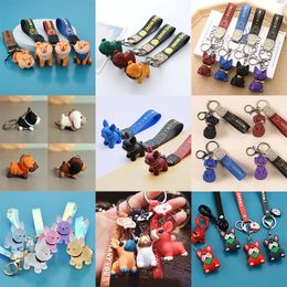 5Pcs/Set Dog key chain dog doll pendant fashion creative cute jewelry small gift anime keychain