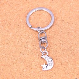 Fashion Keychain 21*14*3mm moon star Pendants DIY Jewelry Car Key Chain Ring Holder Souvenir For Gift