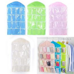 Pockets Foldable Wardrobe Hanging Bags Socks Briefs Organizer Clothing Hanger Closet Shoes Underpants Storage Bag 1PCS