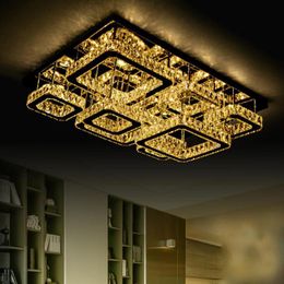 Ceiling Lights Modern Simple Living Room Lobby LED Lamp Creative Bedroom Study Rectangular Crystal Remote Control Lamps