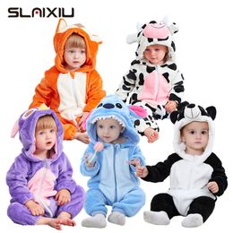 SLAIXIU Baby Sleeper Cotton Pajamas For Children Girls Cartoon Anime Panda Kids Costume Boy Sleepwear Newborn Blanket Jumpsuit LJ200827