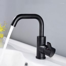 Bathroom Sink Faucets Black Brass Cold And Water Faucet Top Quality Copper Basin Mixer Faucet1