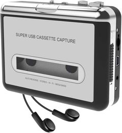 Cassette Player, Portable Tape Player Captures MP3 Audio Music via USB or Battery, Convert Walkman Tape Cassette to MP3 with Laptop and PC