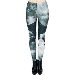 Brand Night Moon 3D Printing Our world Legging Punk Women Legins Stretchy Trousers Casual Pants Leggings 201202