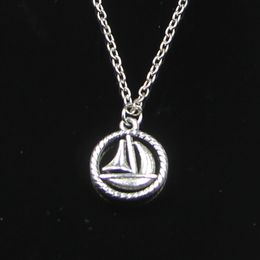 Fashion 16mm Sailing Ship Pendant Necklace Link Chain For Female Choker Necklace Creative Jewellery party Gift