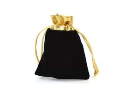 2022 new Velvet Pouches Fit Gift Bags Gold Color Drawstring Pouches For Jewelry Storage High Quality Pouches 7x9cm