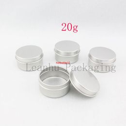 100 x 20g Empty Personal Care Aluminum Jar Containers Ointments Metal Pot Silver Cosmetic Cream Jars Bottles Can Tinshipping