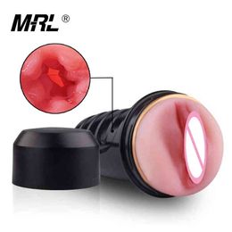 NXY Sex Masturbators Mrl Toys for Men Realistic Vagina Silicone Male Masturbator Cup Soft Masturbation 220127